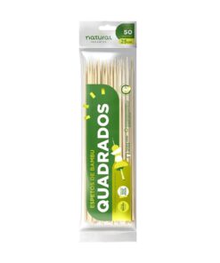 ESPETO BAMBU QUADRADO 25CM CX100PCT