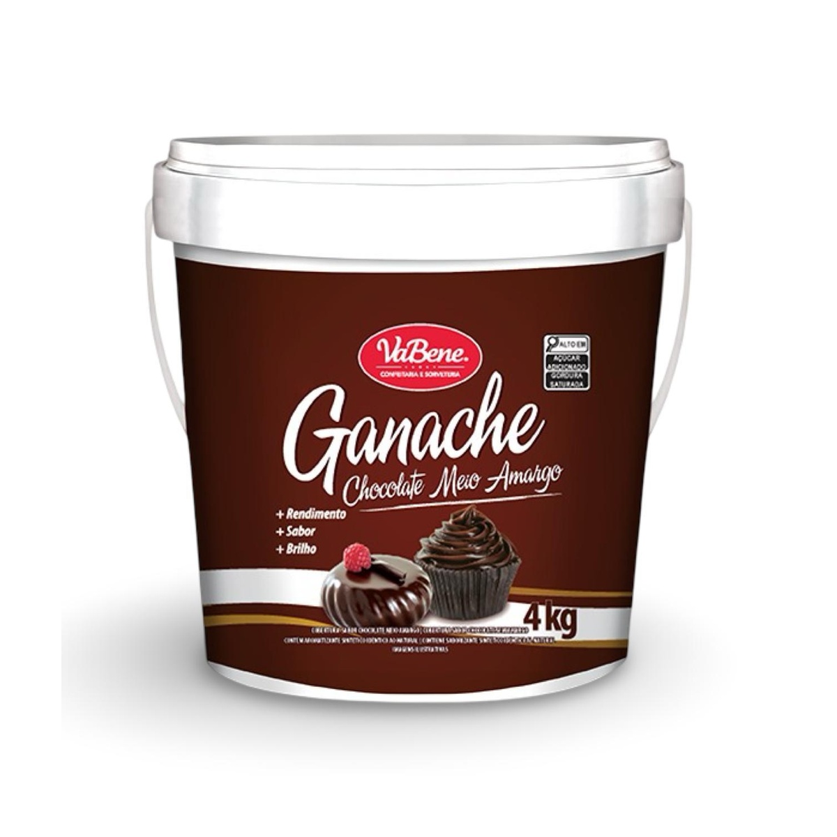 GANACHE CHOCO MEIO AMARGO VABENE 4X4KG