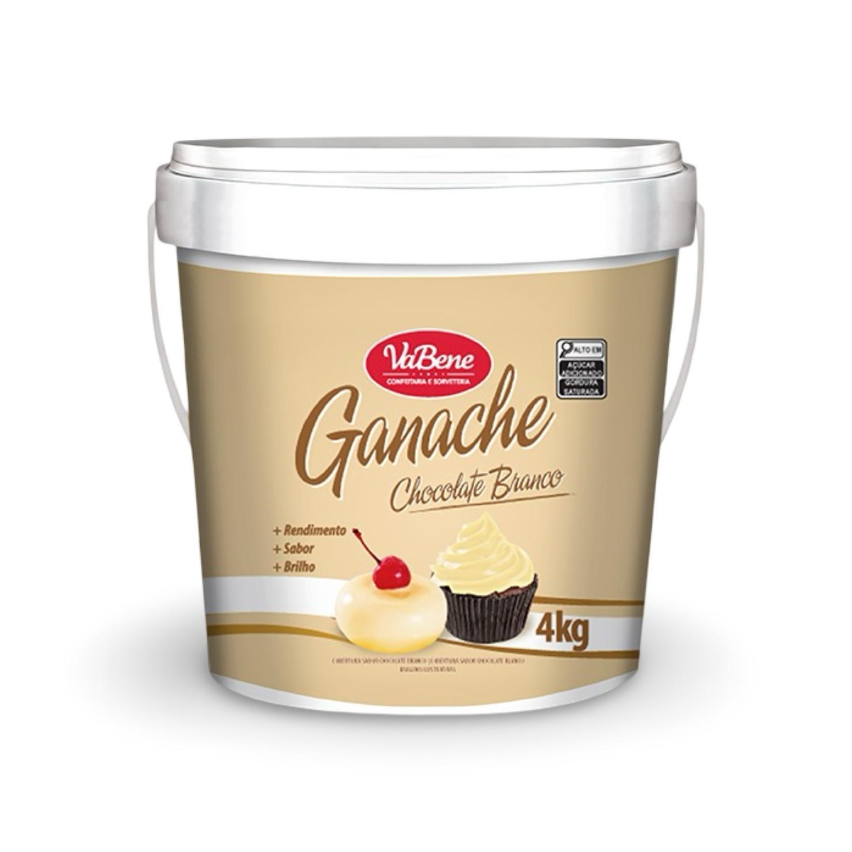 GANACHE CHOCOLATE BRANCO VABENE 4X4KG