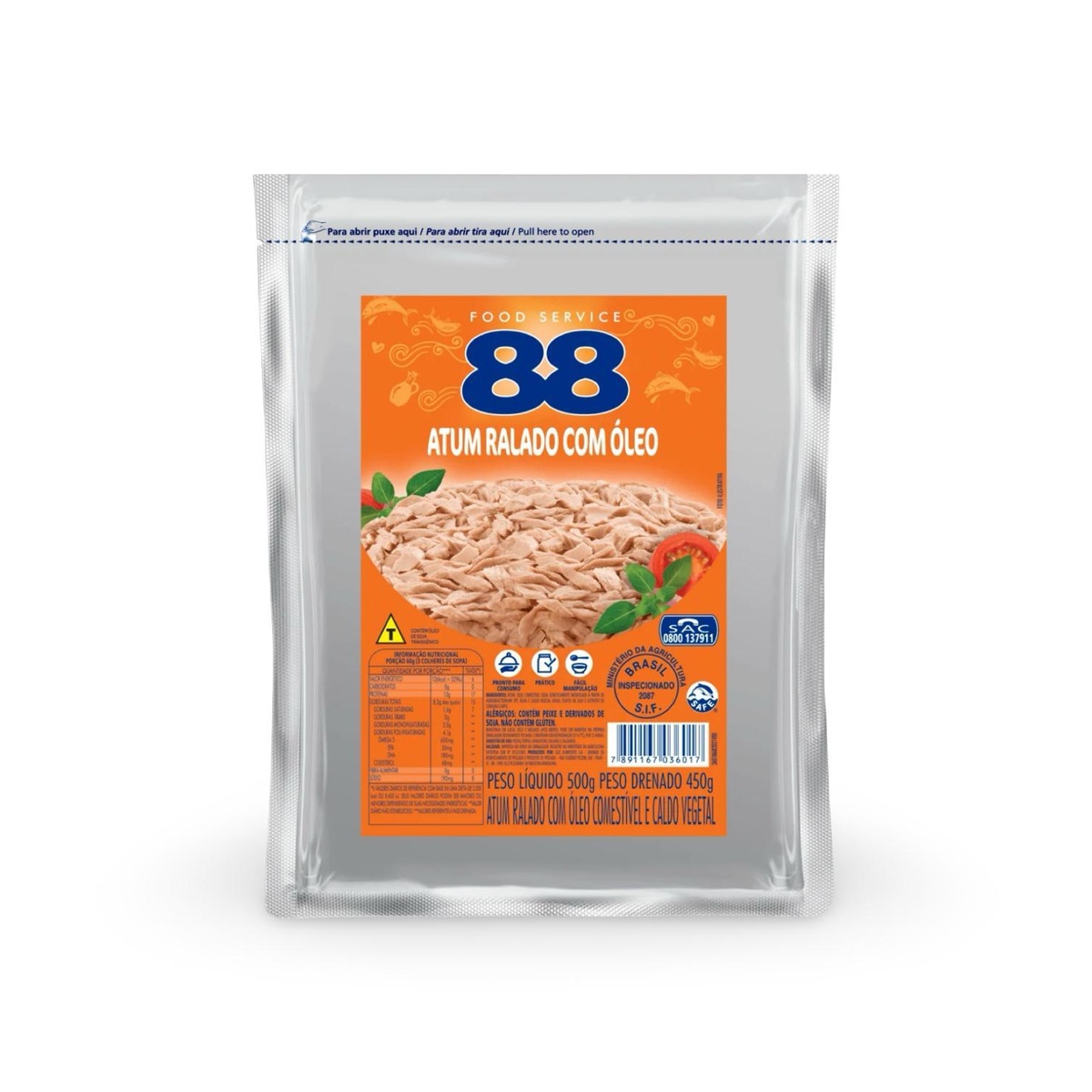ATUM RALADO 88 POUCH 12X500GR